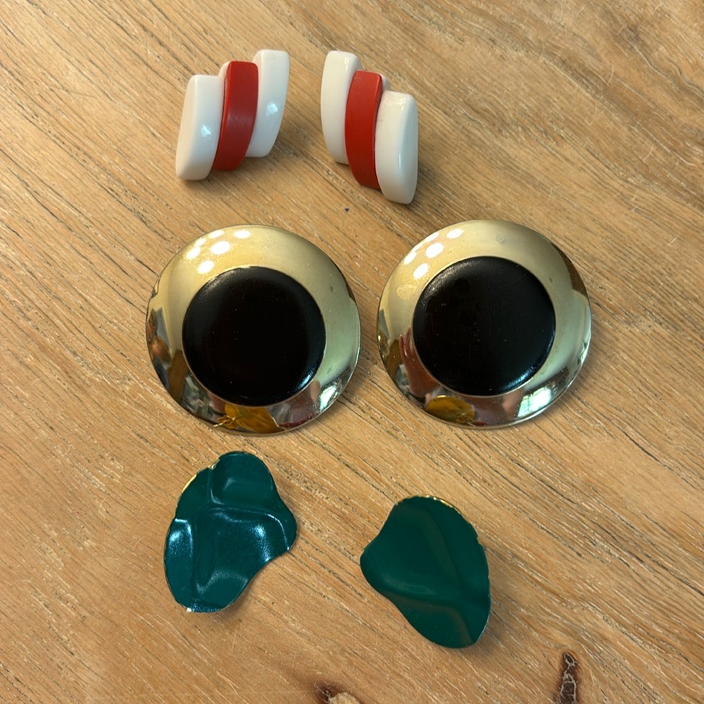 Vintage 80s earrings, set of 3